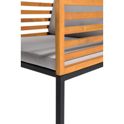 Ensemble de jardin pour balcon en acier et acacia