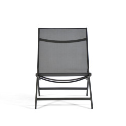Fauteuil de jardin bas pliant anthracite