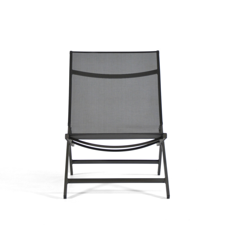 Fauteuil de jardin bas pliant anthracite
