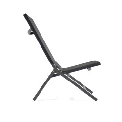 Fauteuil de jardin bas pliant anthracite