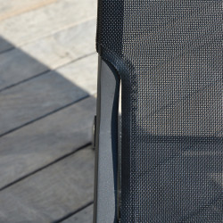 Fauteuil de jardin bas pliant anthracite