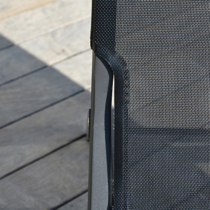 Fauteuil de jardin bas pliant anthracite