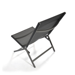 Fauteuil de jardin bas pliant anthracite
