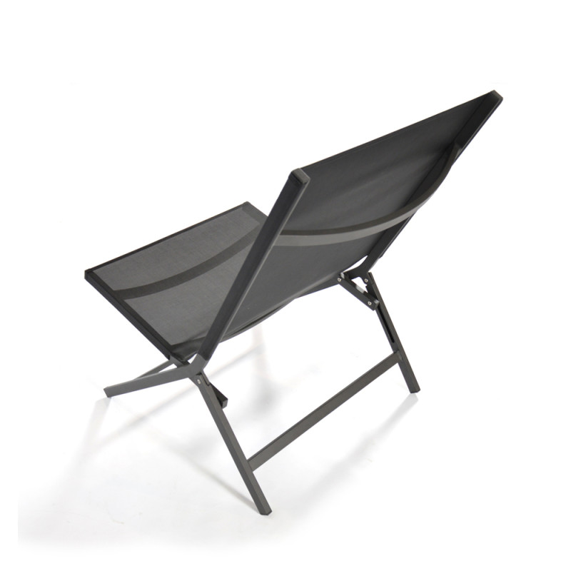 Fauteuil de jardin bas pliant anthracite