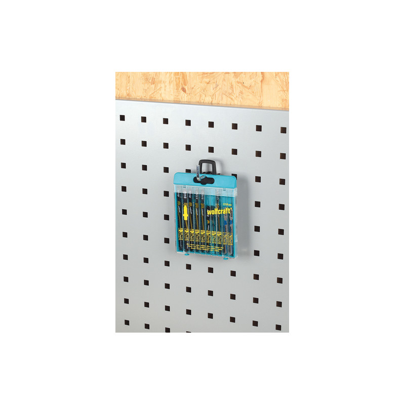 Crochet simple pour panneau perforé 3 cm 5 pièces WOLFCRAFT