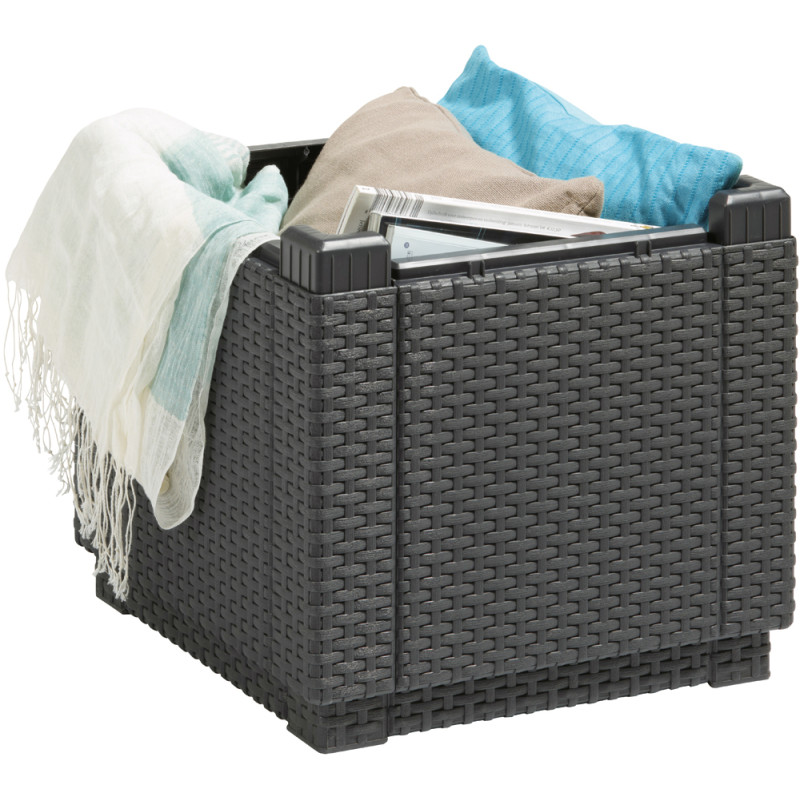 Pouf avec rangement intégré et coussin 42 x 42 x 39 cm ALLIBERT