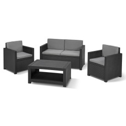 Salon de jardin Monaco graphite ALLIBERT
