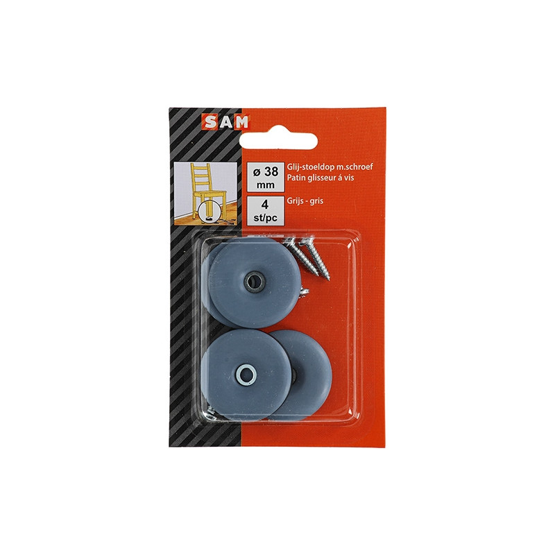 Patin glisseur à visser Ø 38 mm – Lot de 4 pièces | SAM Patin glisseur à visser Ø 38 mm – Lot de 4 pièces | SAM