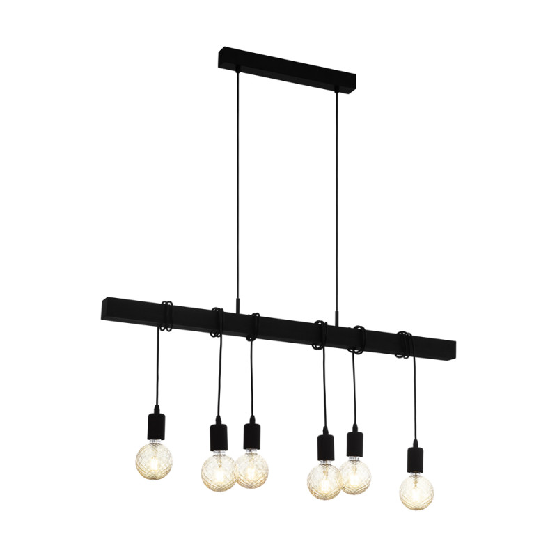 Suspension noire Townshend E27 6 x 60 W EGLO