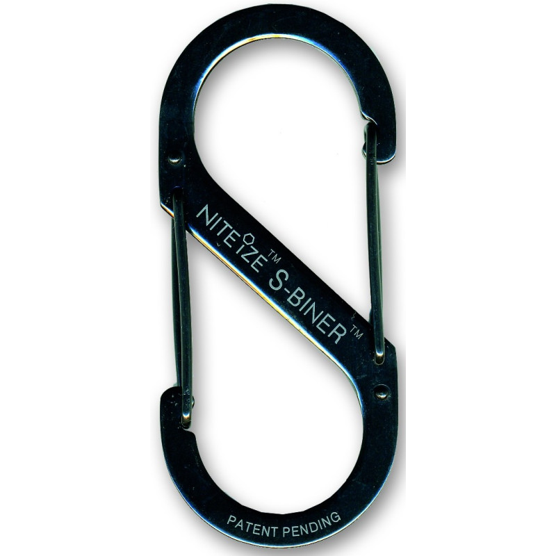 Mousqueton S-Biner SB201 En Inox - Double Porte, 5 X 2,2 Cm, Noir, Pour Clés, Sac à Dos, Équipement Outdoor