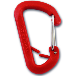 Mousqueton porte-clés en polyamide rouge 58 mm CHAPUIS