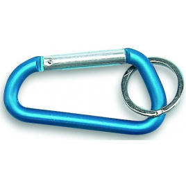 Mousqueton porte-clés en aluminium anodisé bleu 70 mm CHAPUIS
