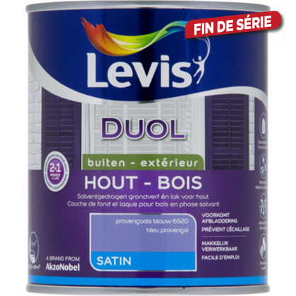Laque pour bois Duol bleu provençal satinée 0,75 L LEVIS