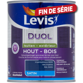Laque pour bois Duol bleu impérial satinée 0,75 L LEVIS