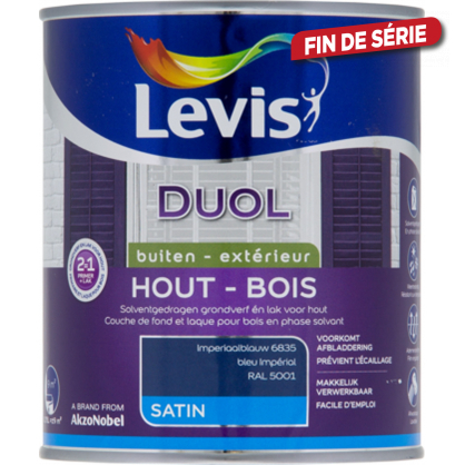 Laque pour bois Duol bleu impérial satinée 0,75 L LEVIS