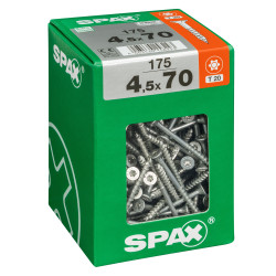 Vis universelle Torx 4,5x70mm SPAX – Lot 175 pièces | SPAX