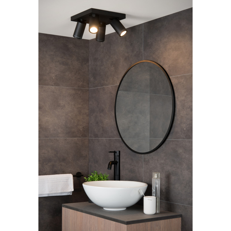 Spot de salle de bains Taylor noir dimmable GU10 | LUCIDE Spot de salle de bains Taylor noir dimmable GU10 | LUCIDE