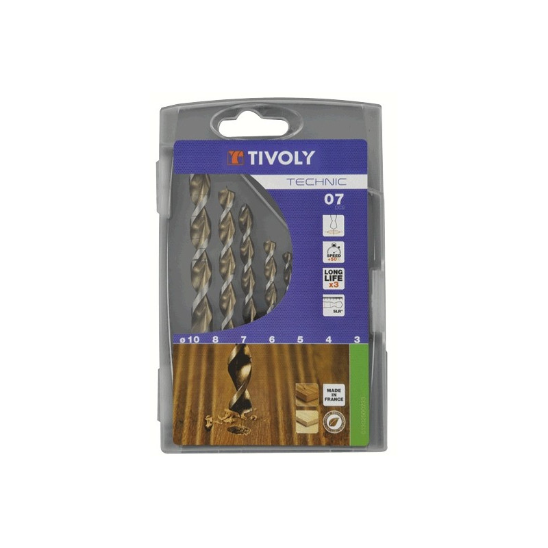 Coffret Technic de forets pour bois 7 pièces TIVOLY