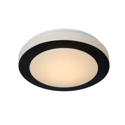 Plafonnier LED Dimy Noir 12W – Éclairage Salle de Bain | LUCIDE