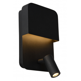 Applique LED Boxer noire 5 W et 3 W USB LUCIDE
