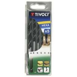 Coffret bois hexa 5 pièces – Mèches et forets | TIVOLY