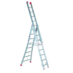 Echelle coulissante industrielle 3 x 10 échelons ESCALO