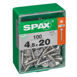 Vis Universelle Torx 4,5x20mm SPAX – Lot 100 pièces | SPAX