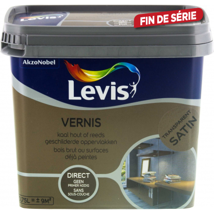 Laque Vernis transparente satinée 0,75 L LEVIS