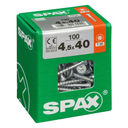 Vis universelle SPAX Torx 4,5 x 40 mm – Lot de 100 pièces | SPAX