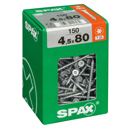 Vis universelle Torx 4,5 x 80 mm 150 pièces SPAX