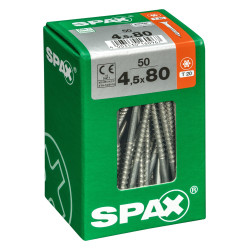 Vis universelle Torx 4,5 x 80 mm SPAX – Lot de 50 | SPAX