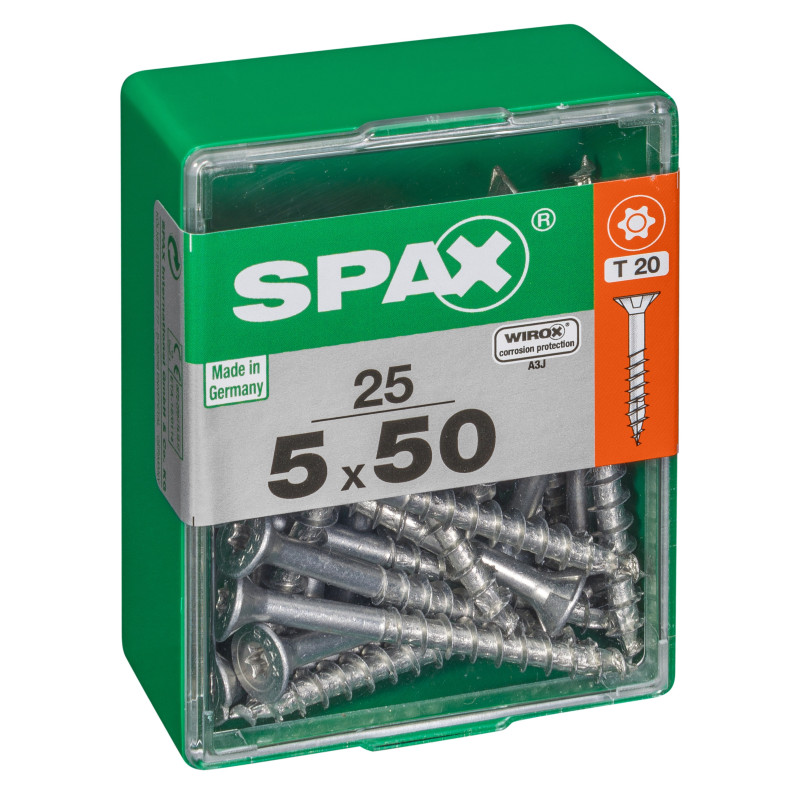 Vis universelle Torx 5 x 50 mm 25 pièces SPAX