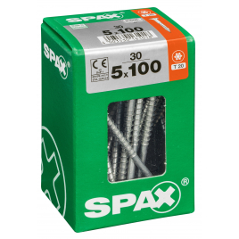 Vis universelle Torx 5 x 100 mm 30 pièces SPAX
