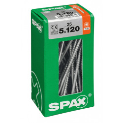 Vis universelle Torx 5x120mm SPAX – Lot de 25 pièces | SPAX