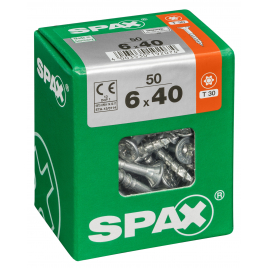 Vis universelle Torx 6 x 40 mm 50 pièces SPAX
