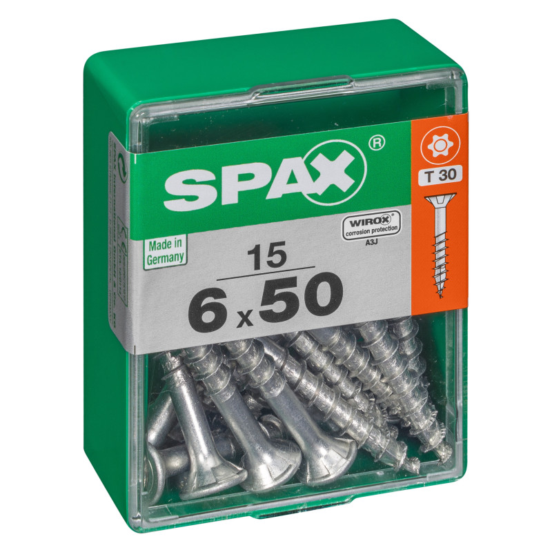 Vis universelle Torx 6 x 50 mm 15 pièces SPAX