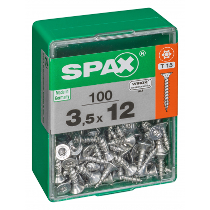 Vis universelle Torx 3,5 x 12 mm 100 pièces SPAX