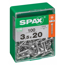 Vis universelle Torx 3,5 x 20 mm 100 pièces SPAX