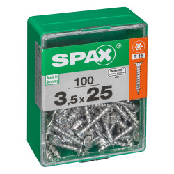 Vis universelle Torx 3,5x25mm SPAX – Lot 100 pièces | SPAX
