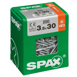 Vis universelle Torx 3,5 x 30 mm 200 pièces SPAX