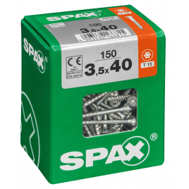 Vis universelle Torx 3,5 x 40 mm 150 pièces SPAX