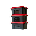 Malle de rangement Locker rouge et noir 20 L 3 pièces