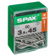 Vis universelle Torx 3,5 x 45 mm 50 pièces SPAX