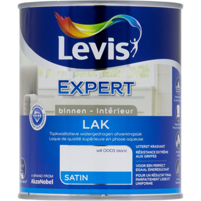 Laque Expert Intérieur blanche 0,75 L LEVIS