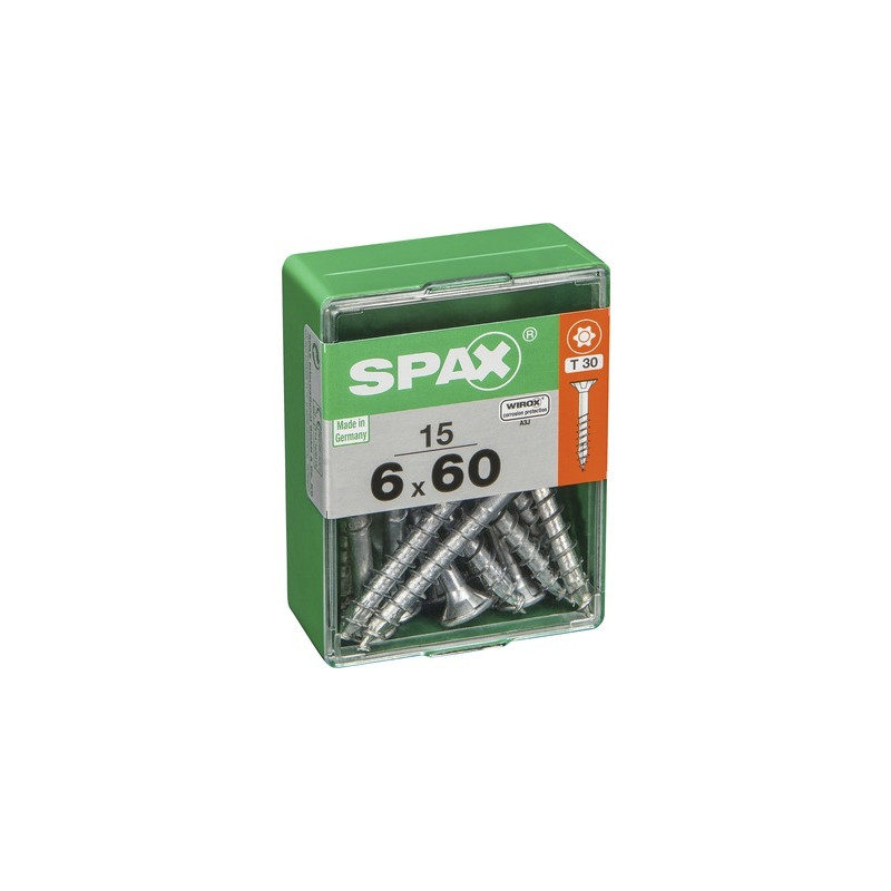 Vis universelle Torx 6 x 60 mm 15 pièces SPAX