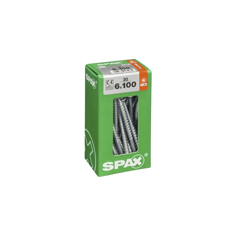 Vis universelle Torx 6 x 100 mm 30 pièces SPAX