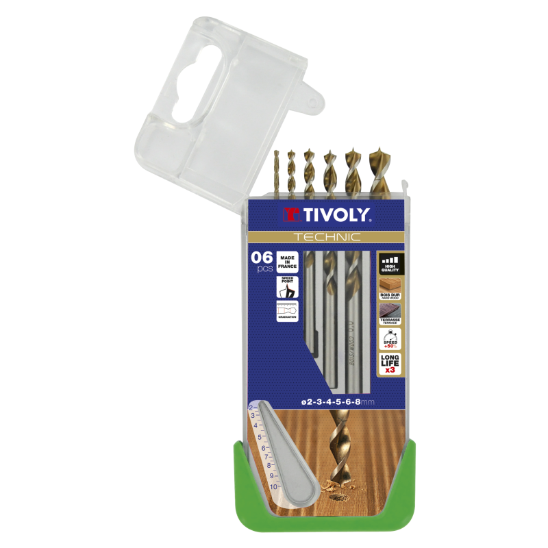 Coffret 5 forets bois Technic – Précision & Durabilité | TIVOLY