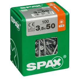 Vis universelle Torx 3,5 x 50 mm 100 pièces SPAX