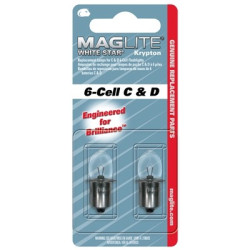 Ampoule Krypton 6 Cell C&D pour torche 2 pièces MAGLITE