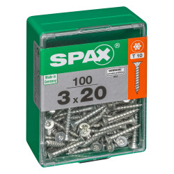 Vis universelle Torx SPAX 3x20 mm – Lot de 100 pièces | SPAX